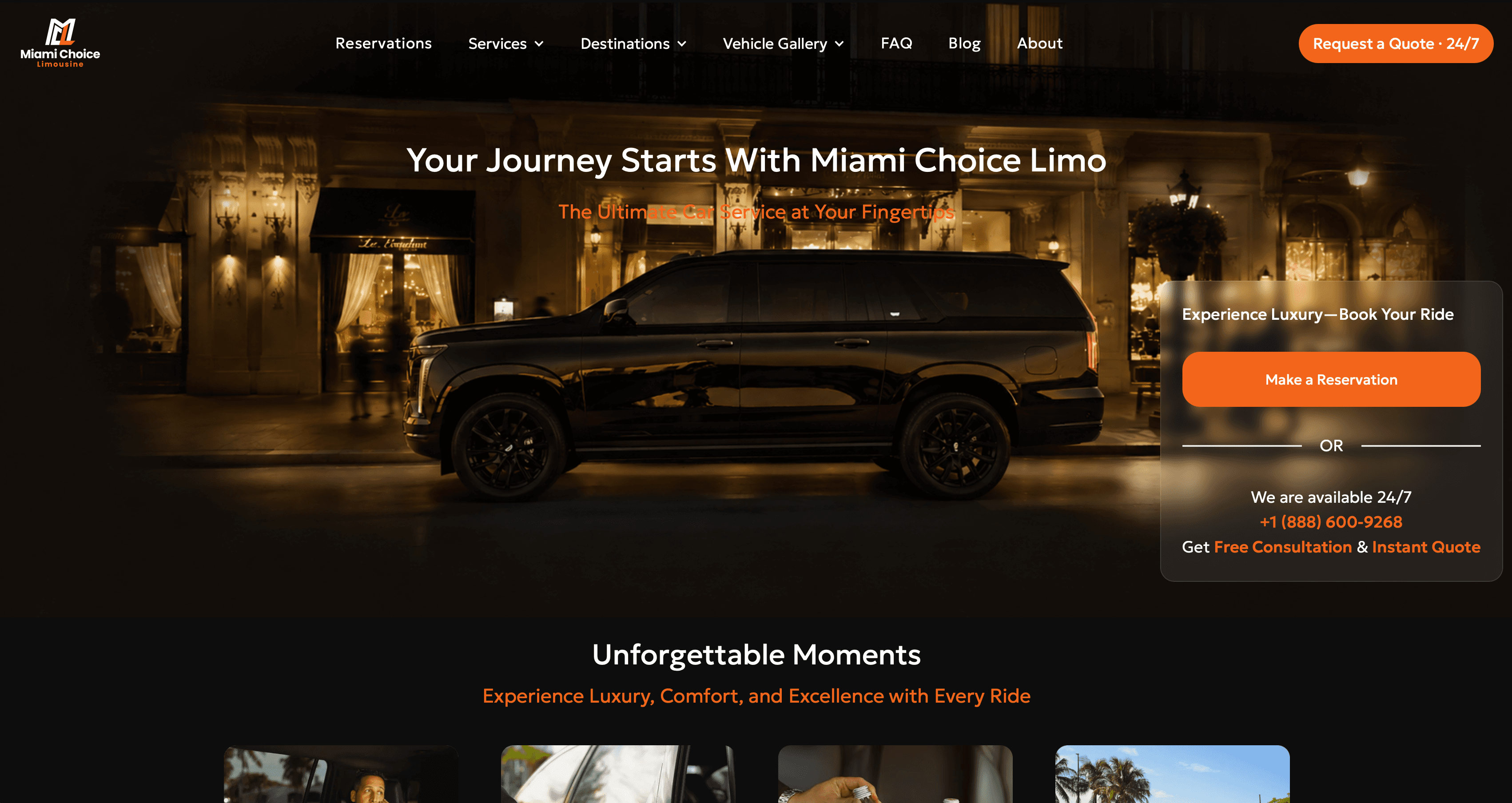 Miami Choice Limo — custom limo website by Growth Choice