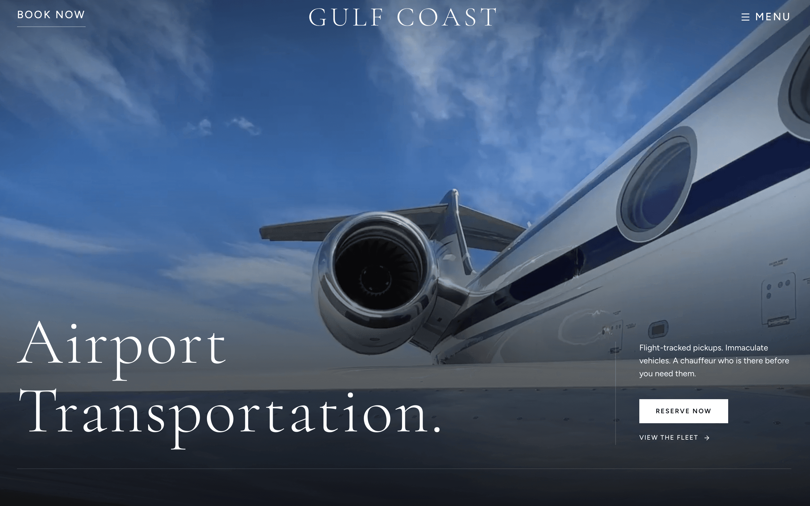 Gulf Coast Limousine — Airport Transportation page, custom design by Growth Choice