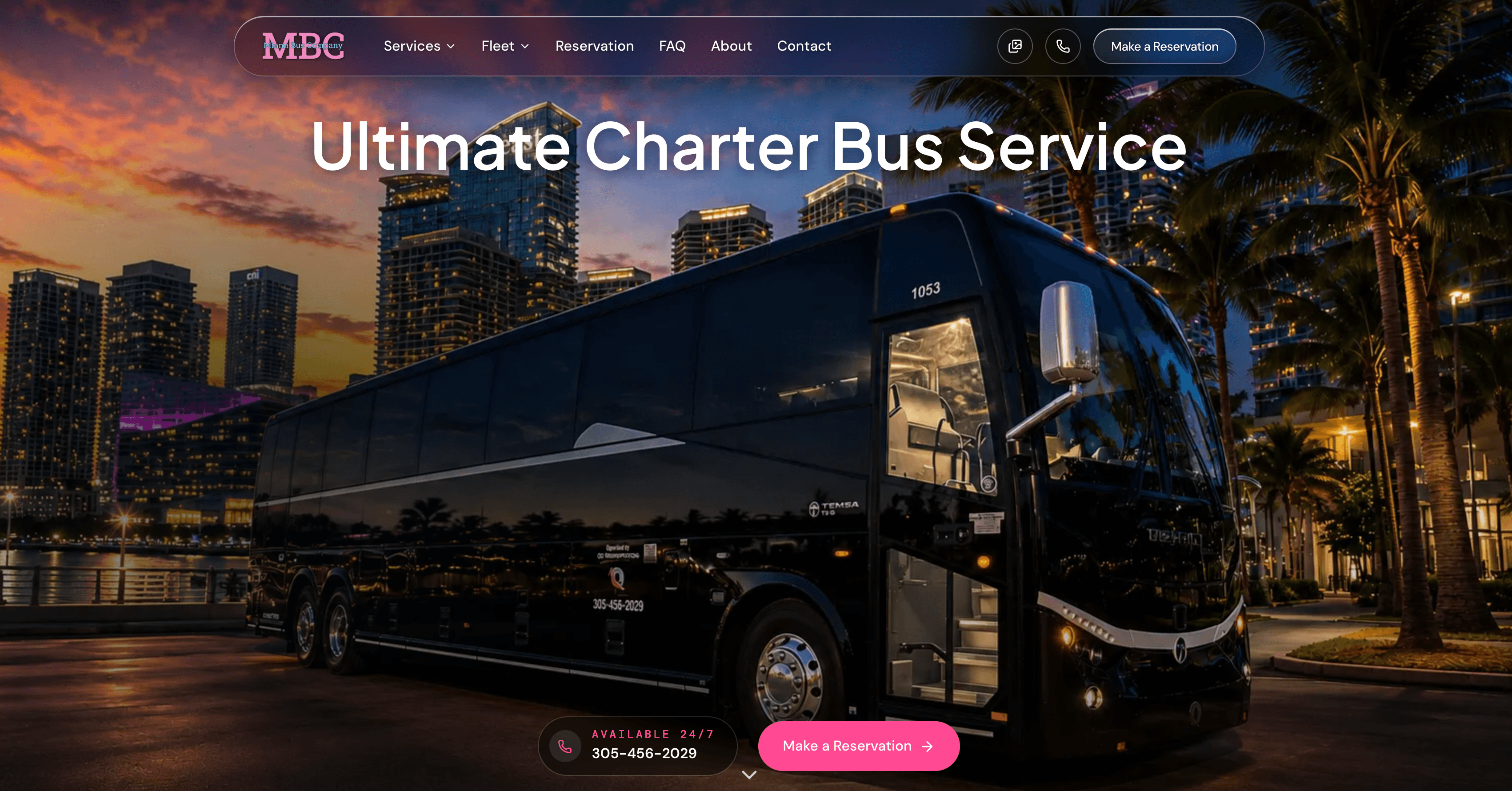 Miami Bus Company website — custom design by Growth Choice