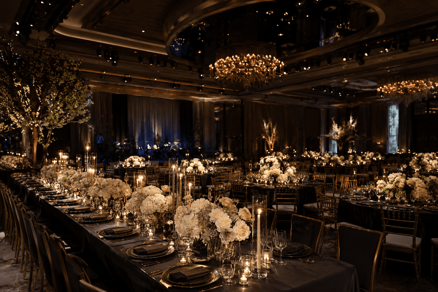 Google Ads campaign management for event planners — elegant event venue with dramatic lighting